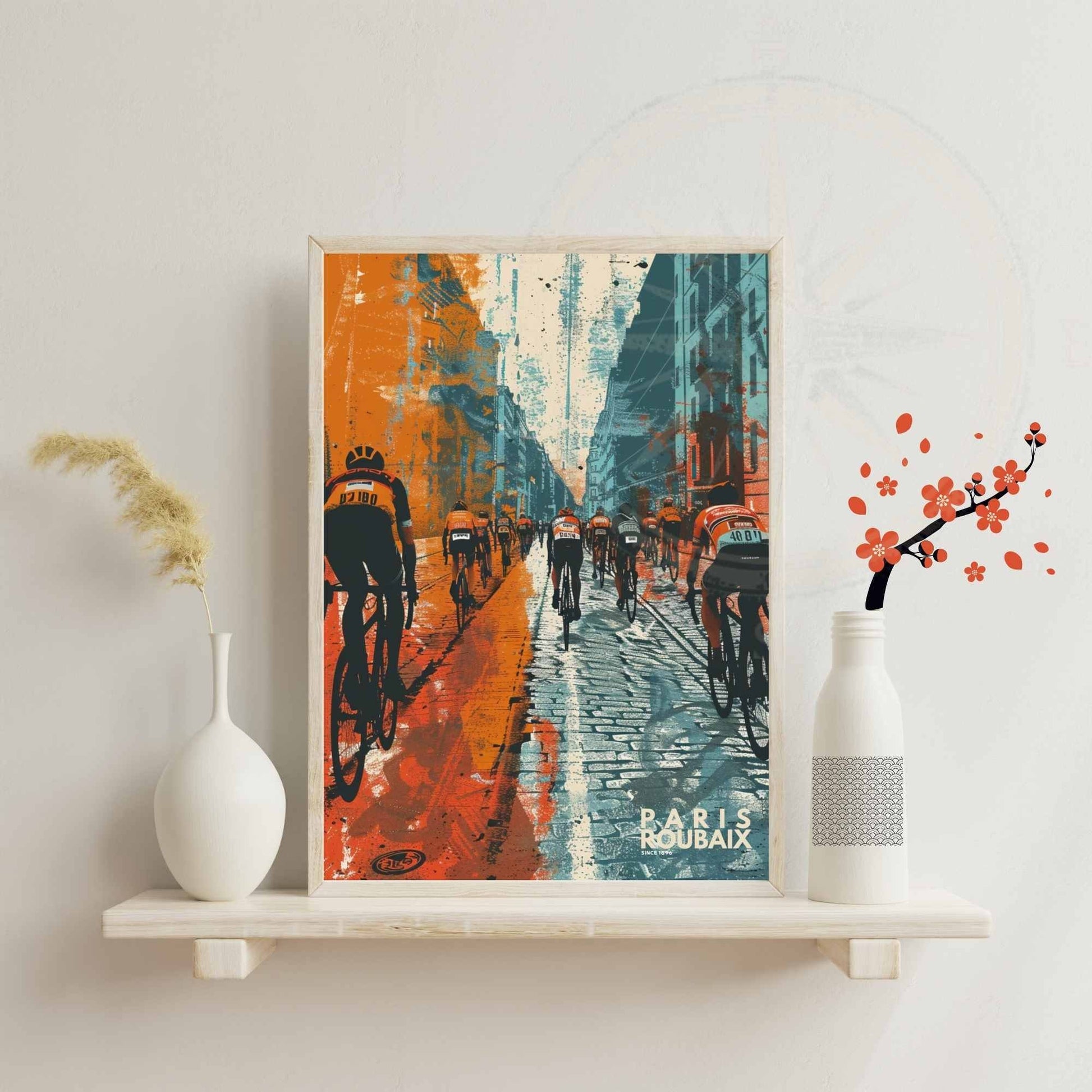 Impression Paris- Roubaix | Affiche cyclisme Paris- Roubaix - course cycliste Paris-Roubaix