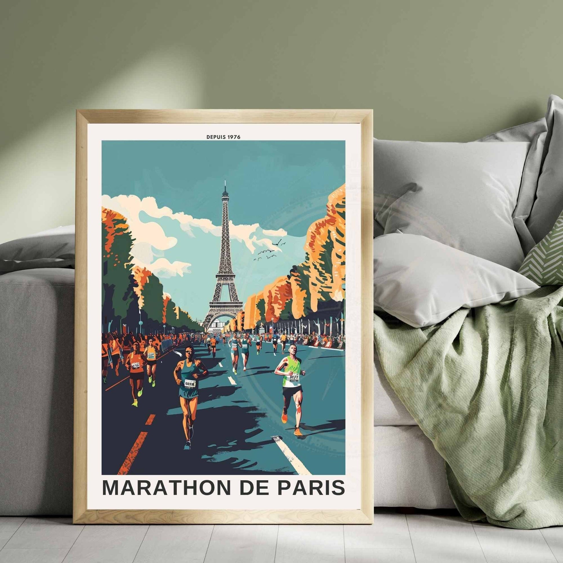 Impression Marathon de Paris | Affiche Marathon de Paris - Vue sur la Tour Eiffel