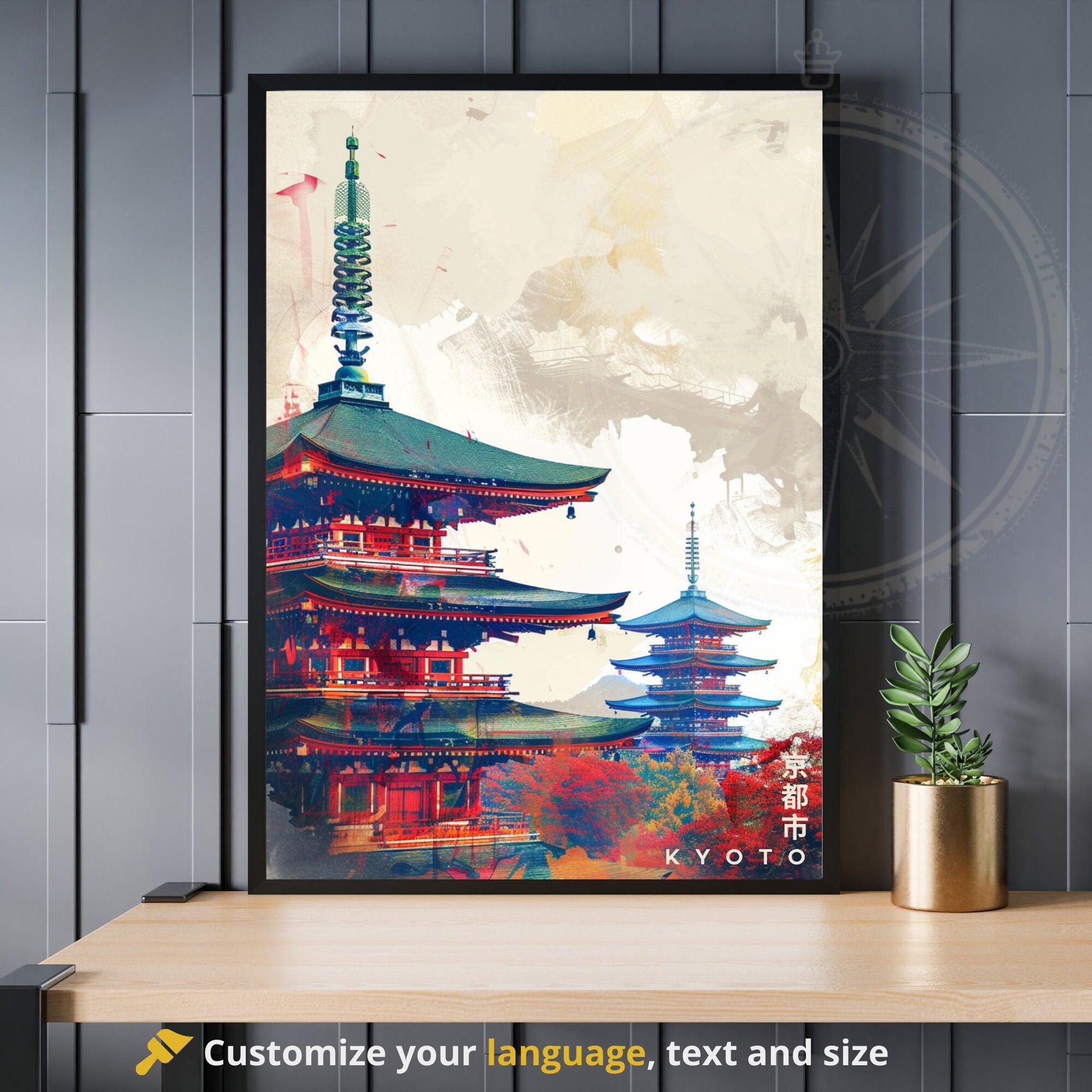 Impression Kyoto | Affiche de Voyage Kyoto | Affiche Japon