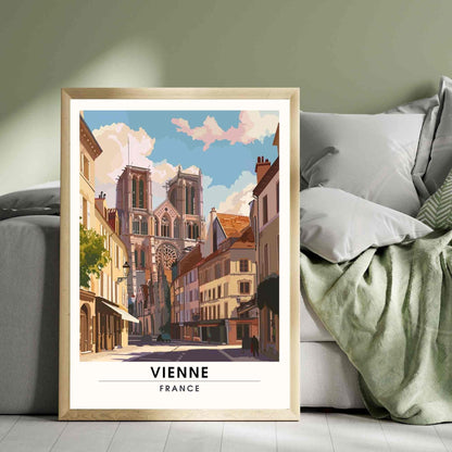 Affiche Vienne - impression de voyage Vienne, France - Cathédrale Saint-Étienne de Vienne