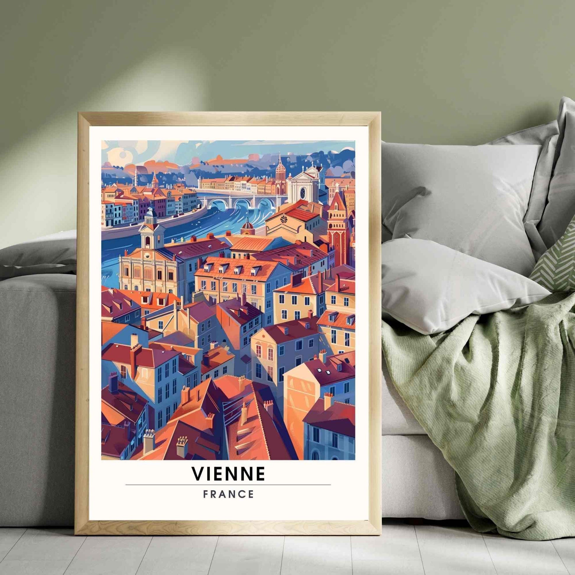 Affiche Vienne - impression de voyage Vienne, France - vienne vue de ciel