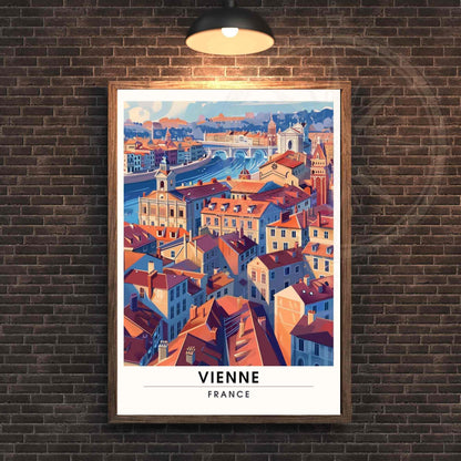 Affiche Vienne - impression de voyage Vienne, France - vienne vue de ciel