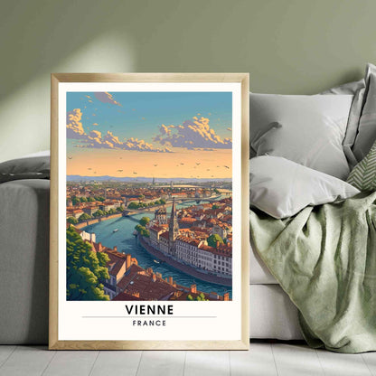 Affiche Vienne - impression de voyage Vienne, France - vue sur le Rhône