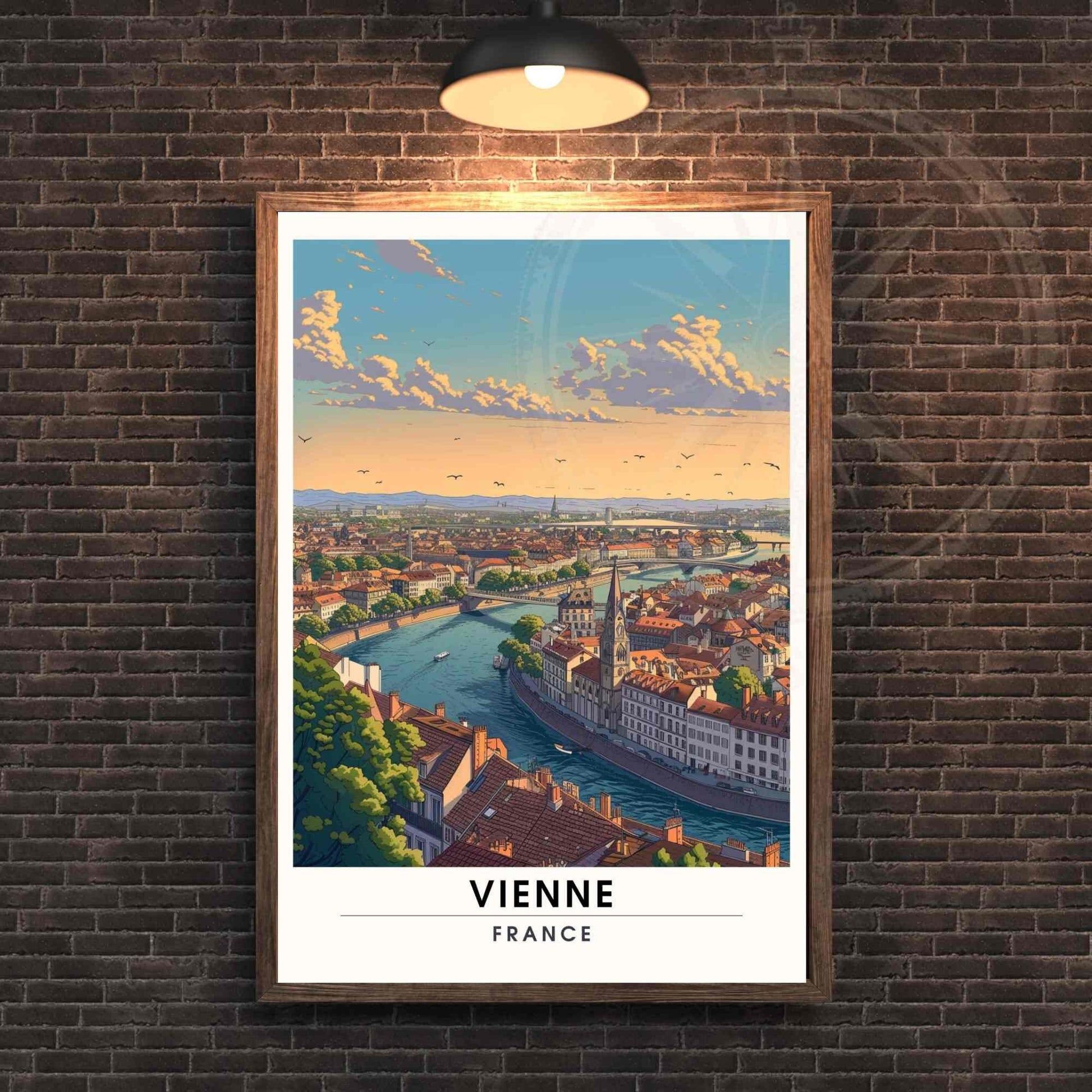 Affiche Vienne - impression de voyage Vienne, France - vue sur le Rhône