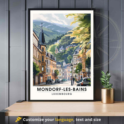 Affiche Mondorf-les-Bains - impression de voyage Luxembourg