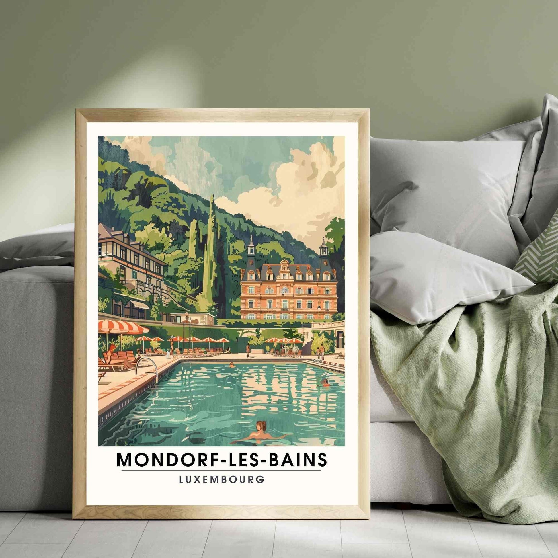 Affiche Mondorf-les-Bains - impression de voyage Luxembourg - Domaine thermal