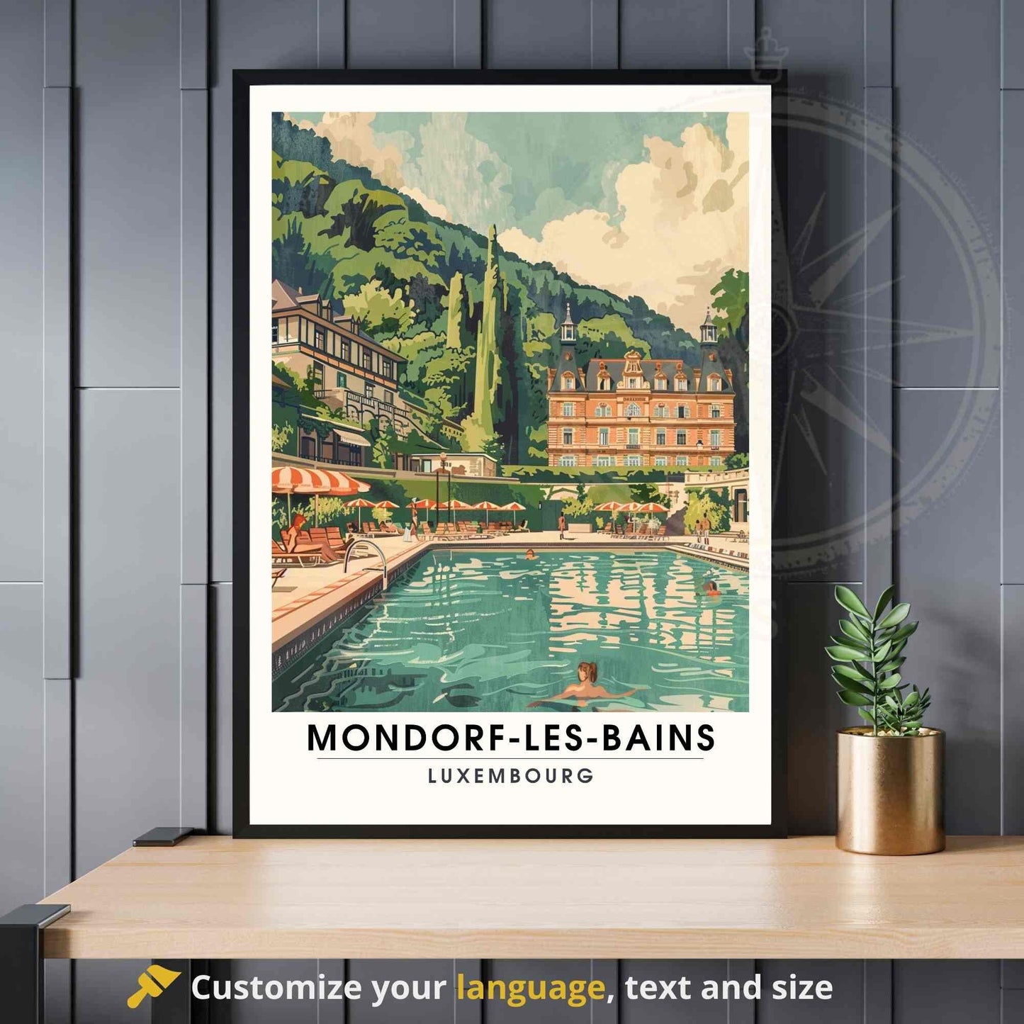 Affiche Mondorf-les-Bains - impression de voyage Luxembourg - Domaine thermal