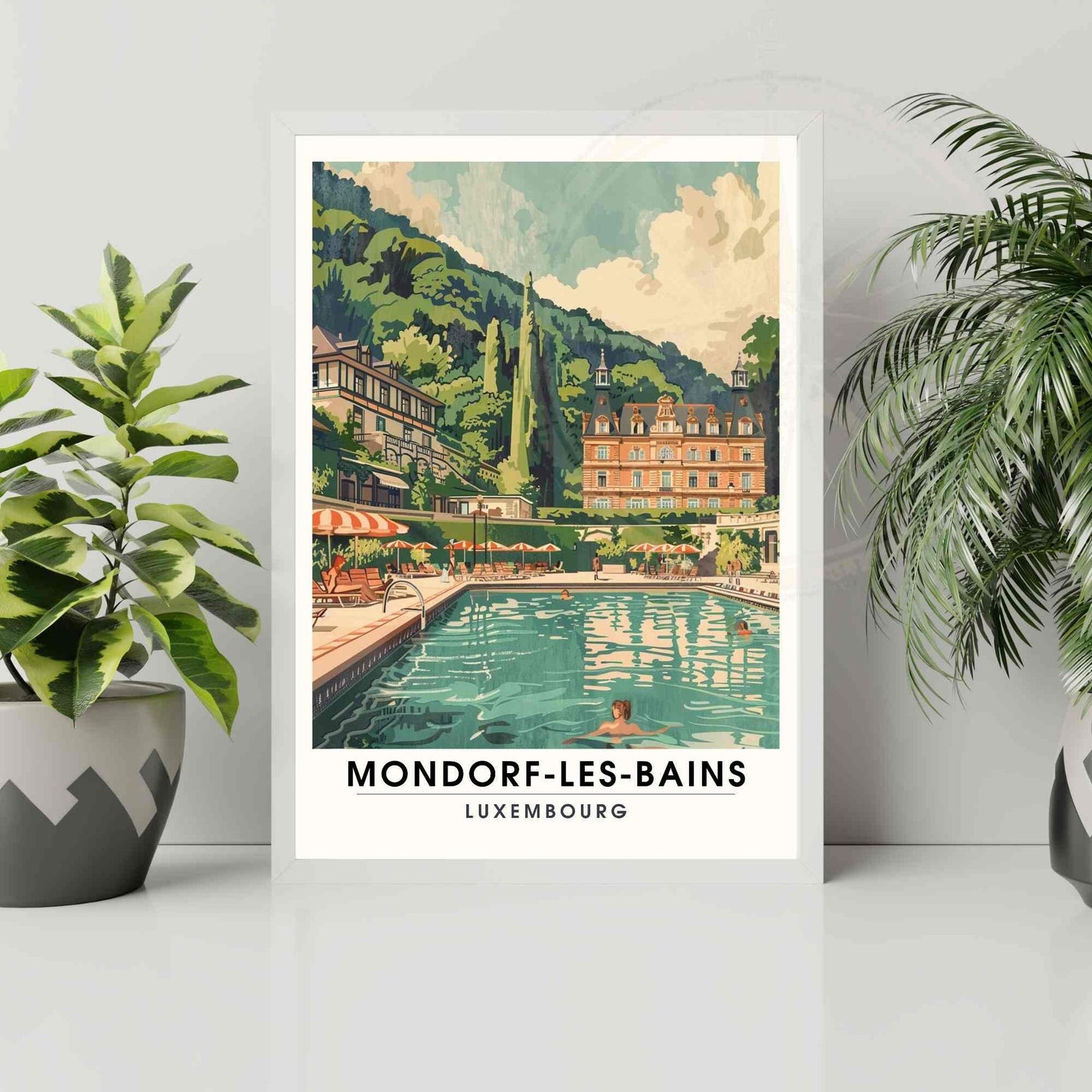 Affiche Mondorf-les-Bains - impression de voyage Luxembourg - Domaine thermal