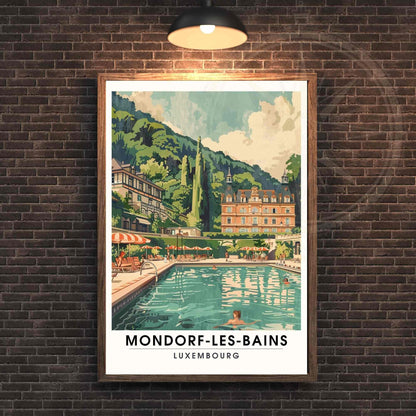 Affiche Mondorf-les-Bains - impression de voyage Luxembourg - Domaine thermal