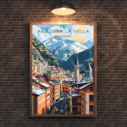 Affiche Andorre-la-Vieille- impression de voyage Andorre-la-Vieille - Affiche Andorre