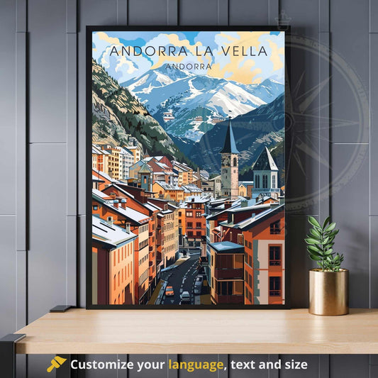 Affiche Andorre-la-Vieille- impression de voyage Andorre-la-Vieille - Affiche Andorre