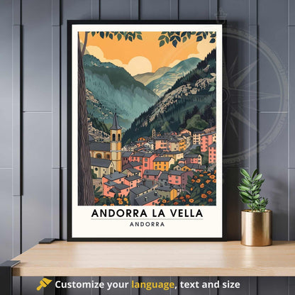 Affiche Andorre-la-Vieille - impression Andorre-la-Vieille - Affiche Andorre