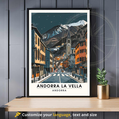 Affiche Andorre-la-Vieille - impression de voyage Andorre-la-Vieille - Affiche de voyage Andorre