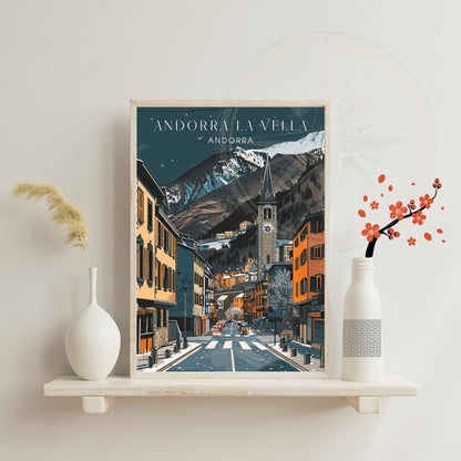 Affiche Andorre - Affiche Andorre-la-Vieille - impression de voyage Andorre-la-Vieille