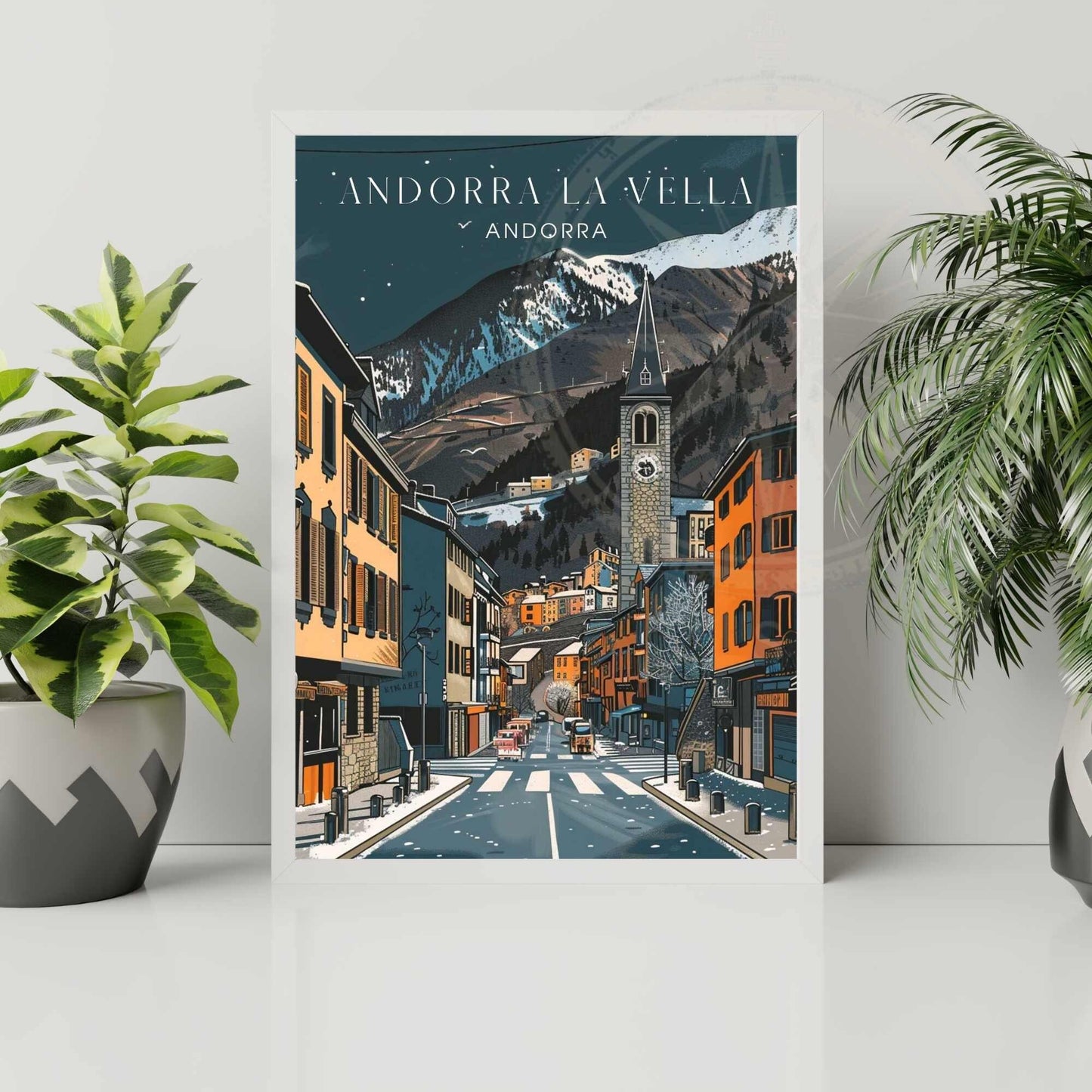 Affiche Andorre - Affiche Andorre-la-Vieille - impression de voyage Andorre-la-Vieille