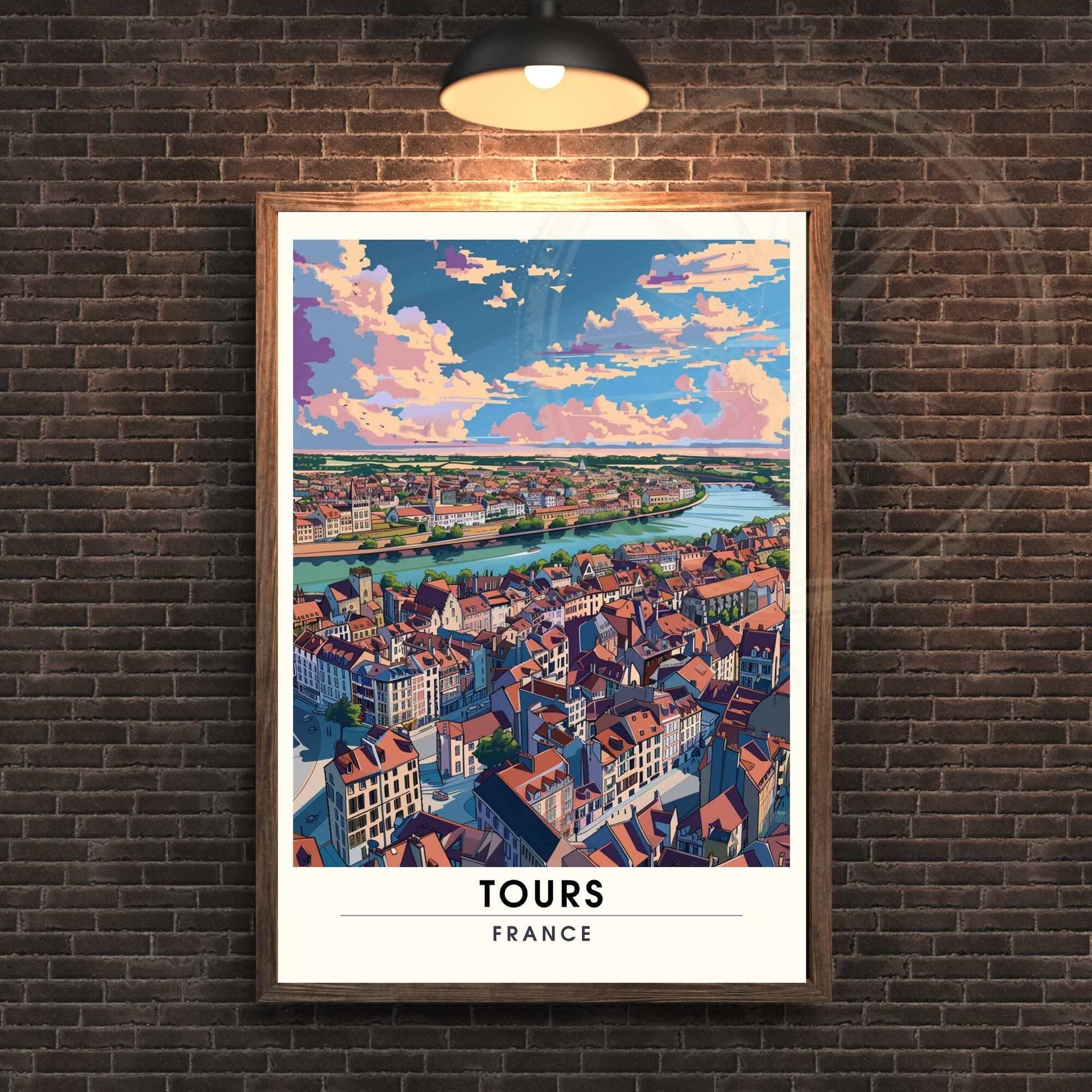 Affiche Tours - impression de voyage Tours, France - Vue sur la Loire