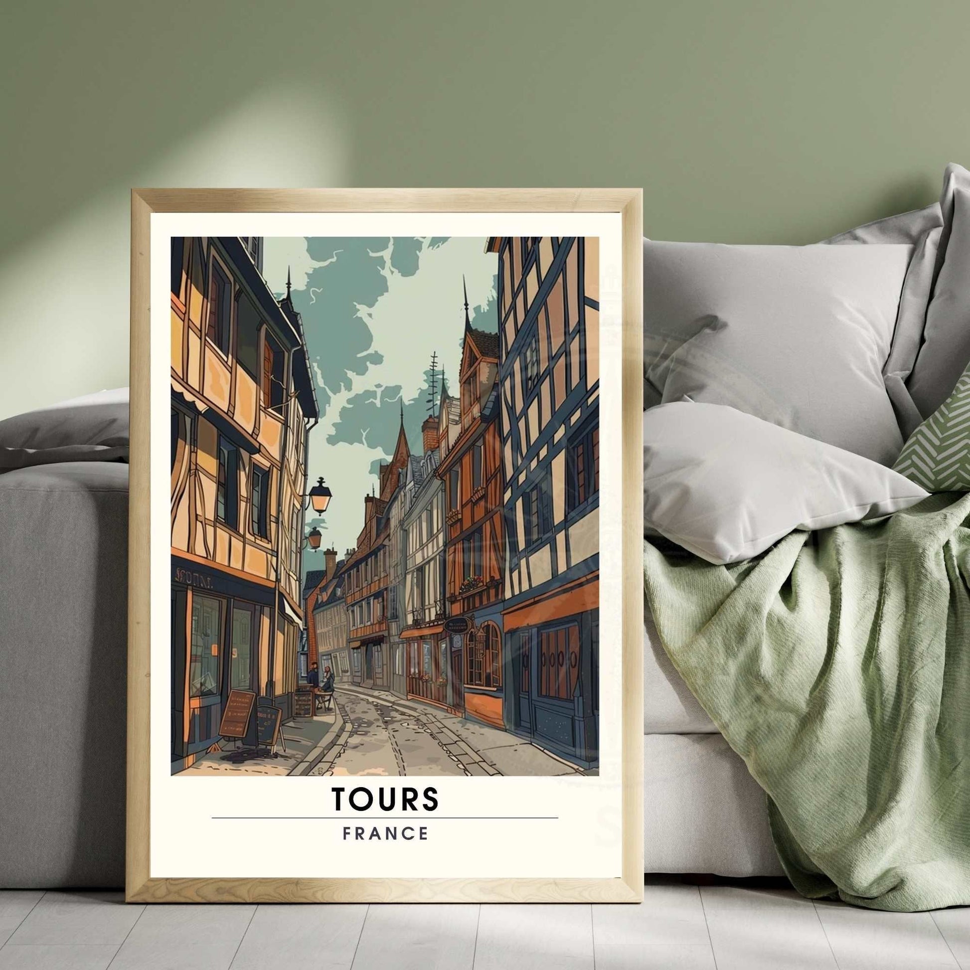 Affiche Tours - impression de voyage Tours, France - Affiche vintage Tours