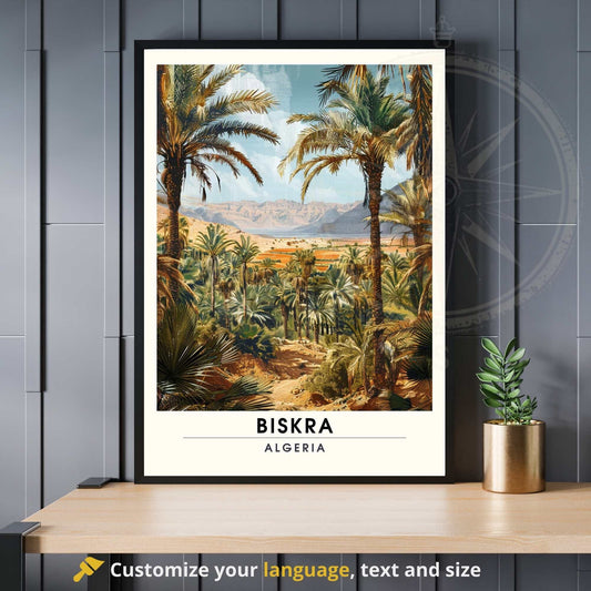 Impression Biskra, Algérie | Affiche de voyage Biskra, Algérie