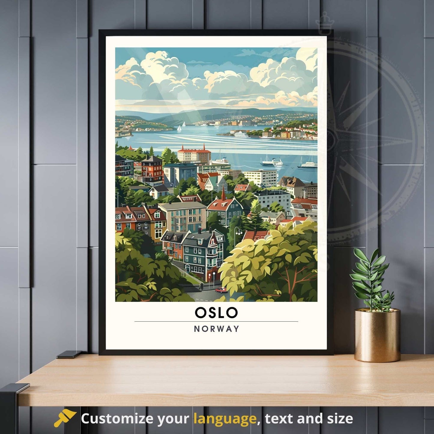 Affiche Oslo - impression de voyage Oslo, Norvège - Impression Norvège