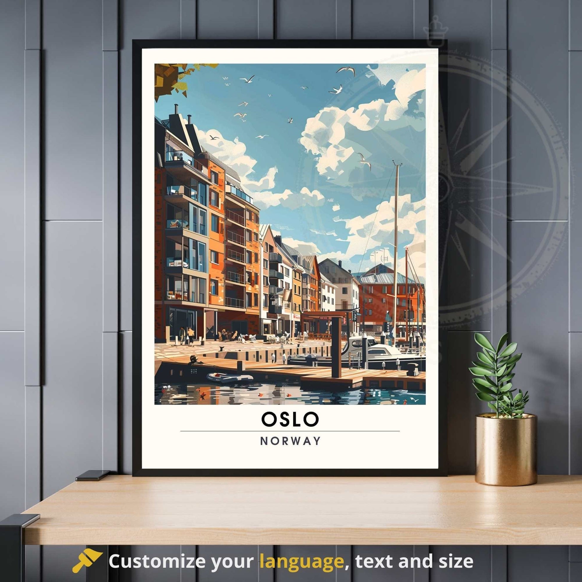 Affiche Oslo - impression de voyage Oslo, Norvège - Impression Norvège