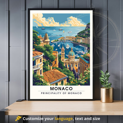 Affiche Monaco - impression de voyage Monaco - Impression Monte-Carlo