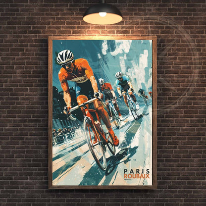 Impression Paris- Roubaix | Affiche cyclisme Paris- Roubaix