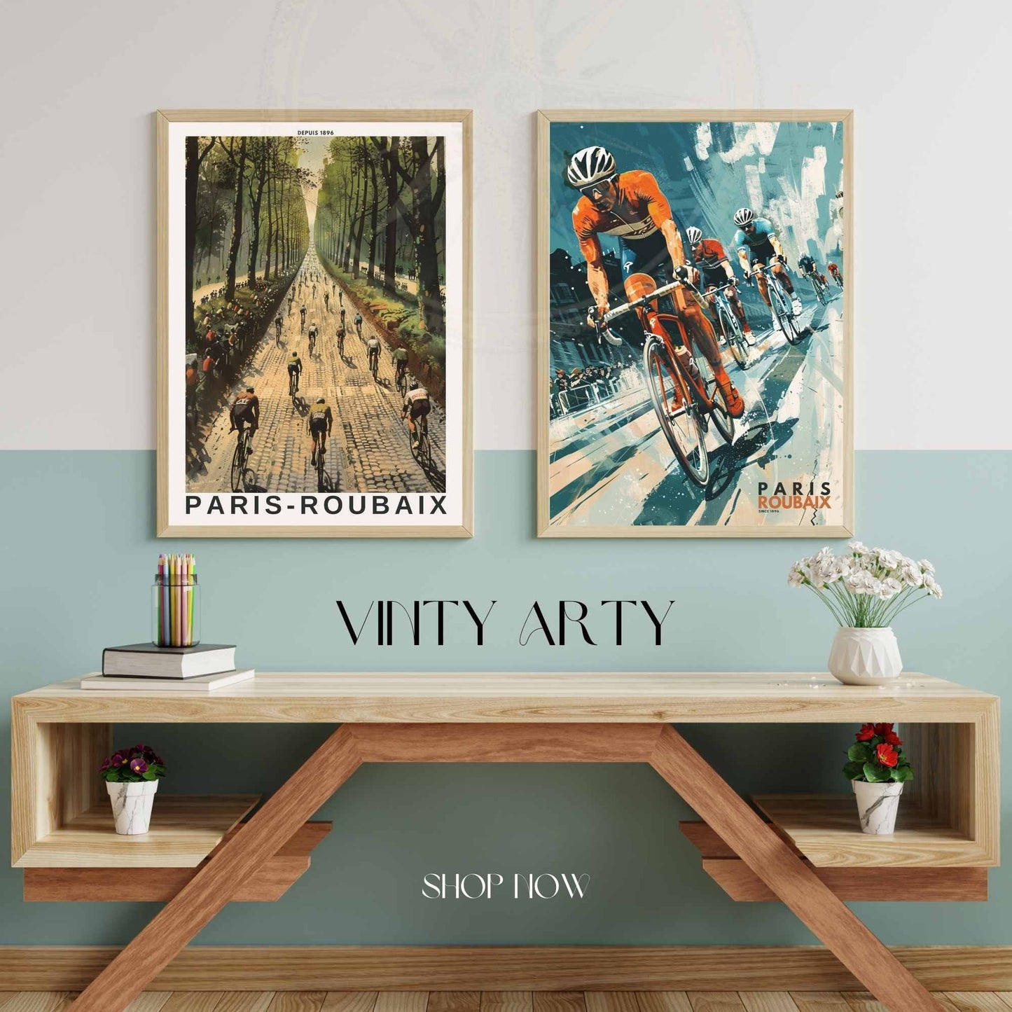 Impression Paris- Roubaix | Affiche cyclisme Paris- Roubaix - course cycliste Paris-Roubaix