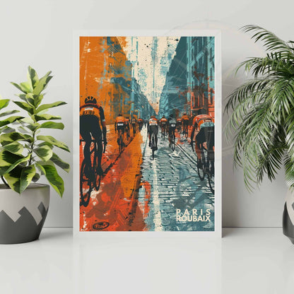 Impression Paris- Roubaix | Affiche cyclisme Paris- Roubaix - course cycliste Paris-Roubaix