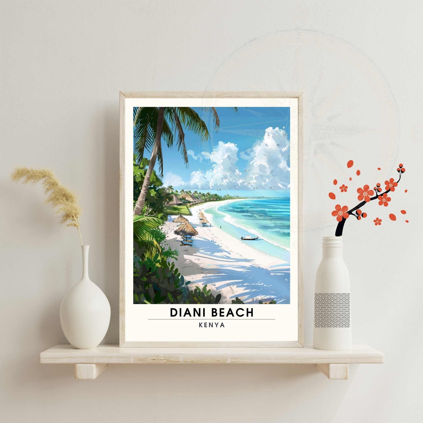 Affiche Diani Beach | Affiche de voyage Diani Beach | Affiche Kenya | Impression Kenya - Diani Beach -