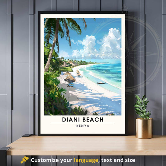 Affiche Diani Beach | Affiche de voyage Diani Beach | Affiche Kenya | Impression Kenya - Diani Beach -