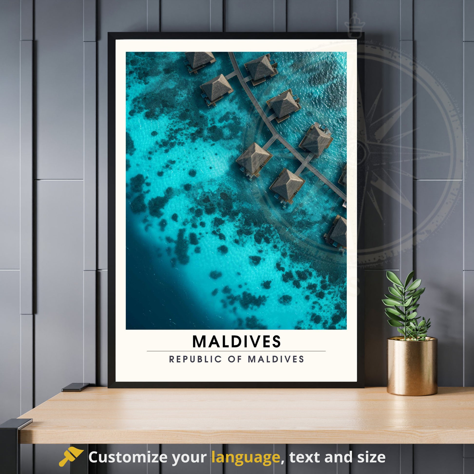 Affiche Maldives | Affiche de voyage Les Maldives | Affiche iles de Maldives | Impression de Vacances