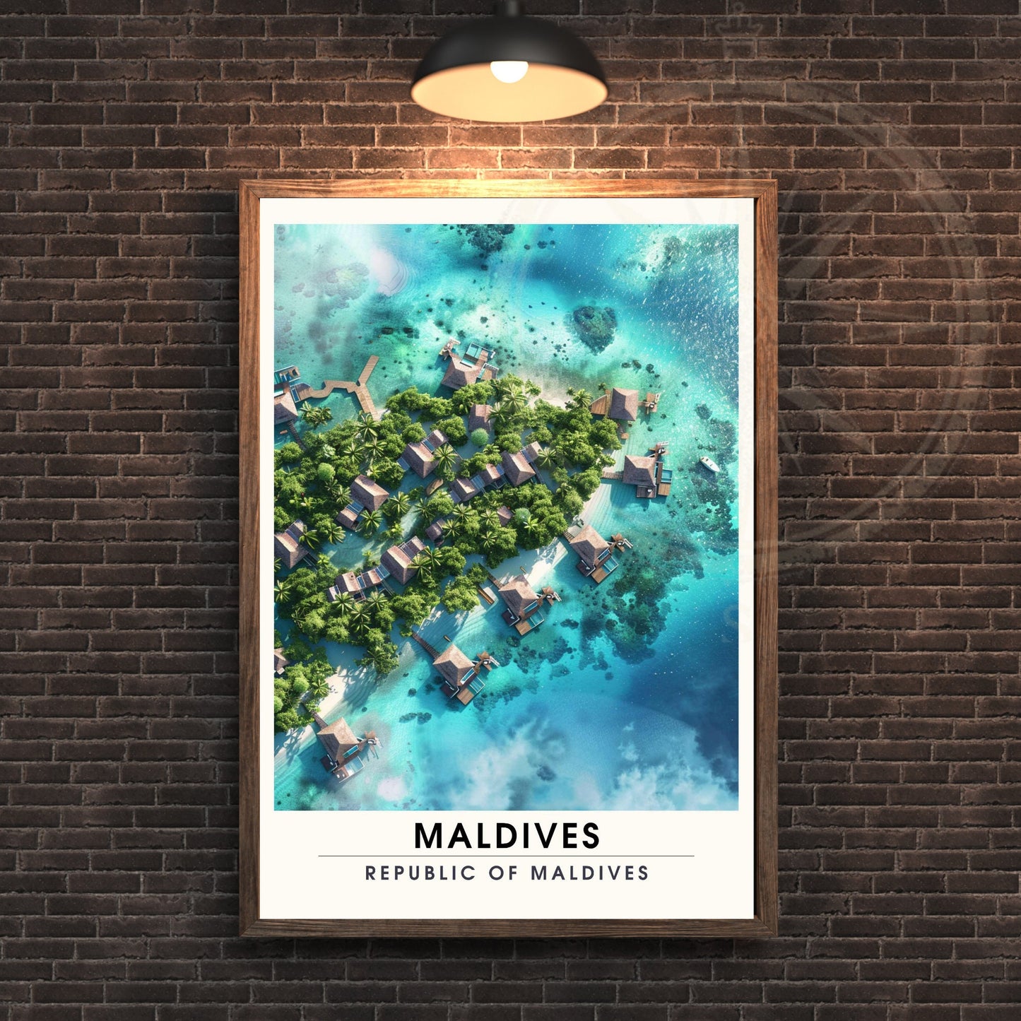 Affiche Maldives | Affiche de voyage Les Maldives | Affiche iles de Maldives | Les Maldives Vue de ciel