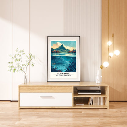 Affiche Bora-Bora | Affiche de voyage Bora-Bora | Impression Bora-Bora | Cadre Bora-Bora - Affiche Polynésien Française