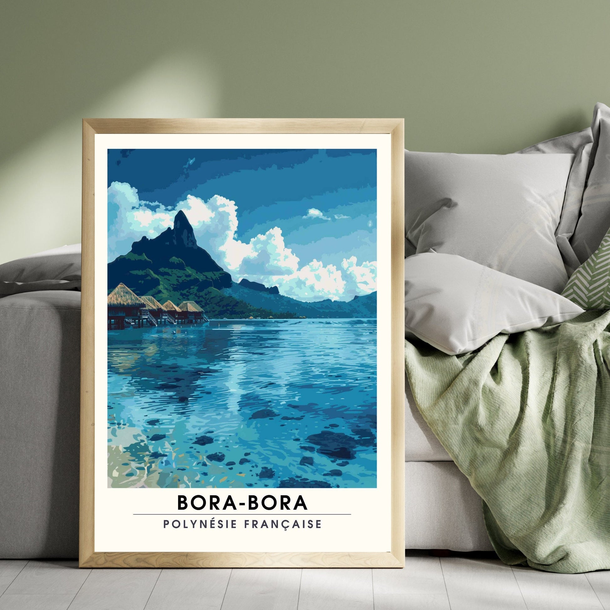 Affiche Bora-Bora | Impression de voyage Bora-Bora | Impression Bora-Bora | Cadre Bora-Bora - Affiche Polynésien Française