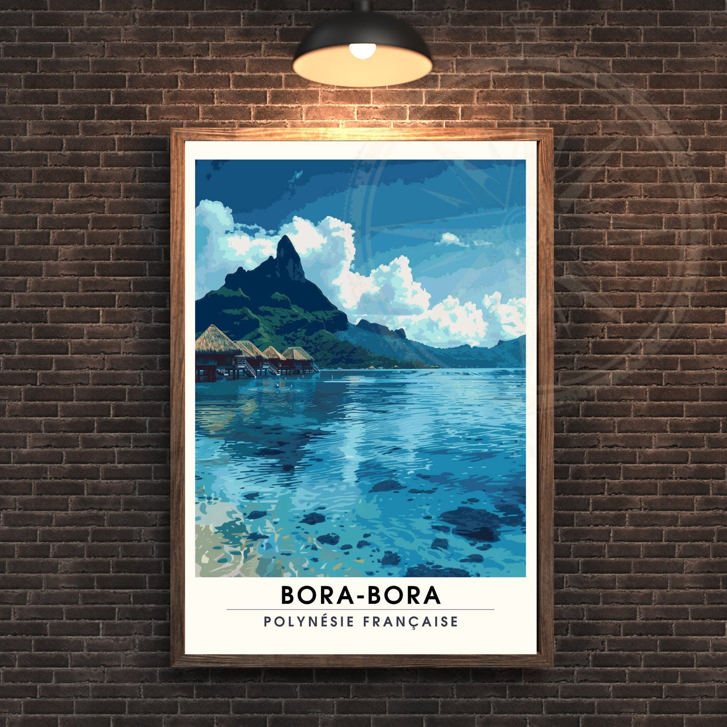 Affiche Bora-Bora | Impression de voyage Bora-Bora | Impression Bora-Bora | Cadre Bora-Bora - Affiche Polynésien Française