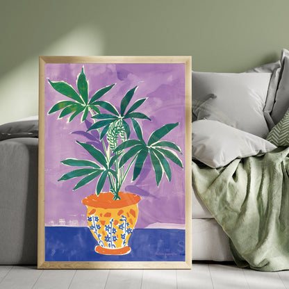 Affiche Henri Matisse | Impression Matisse | Inspiration Henri Matisse - Vase et plante sur fond violet