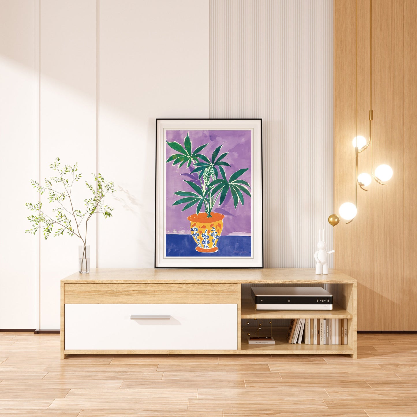 Affiche Henri Matisse | Impression Matisse | Inspiration Henri Matisse - Vase et plante sur fond violet