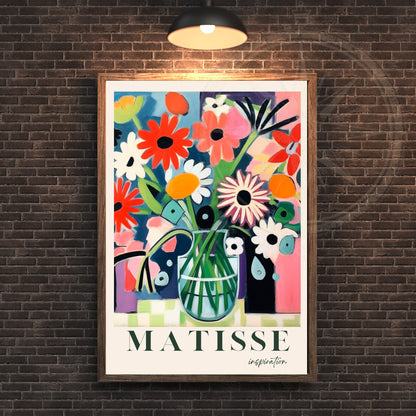 Impression Matisse | Affiche Florale | Inspiration Henri Matisse - Vase et Fleurs