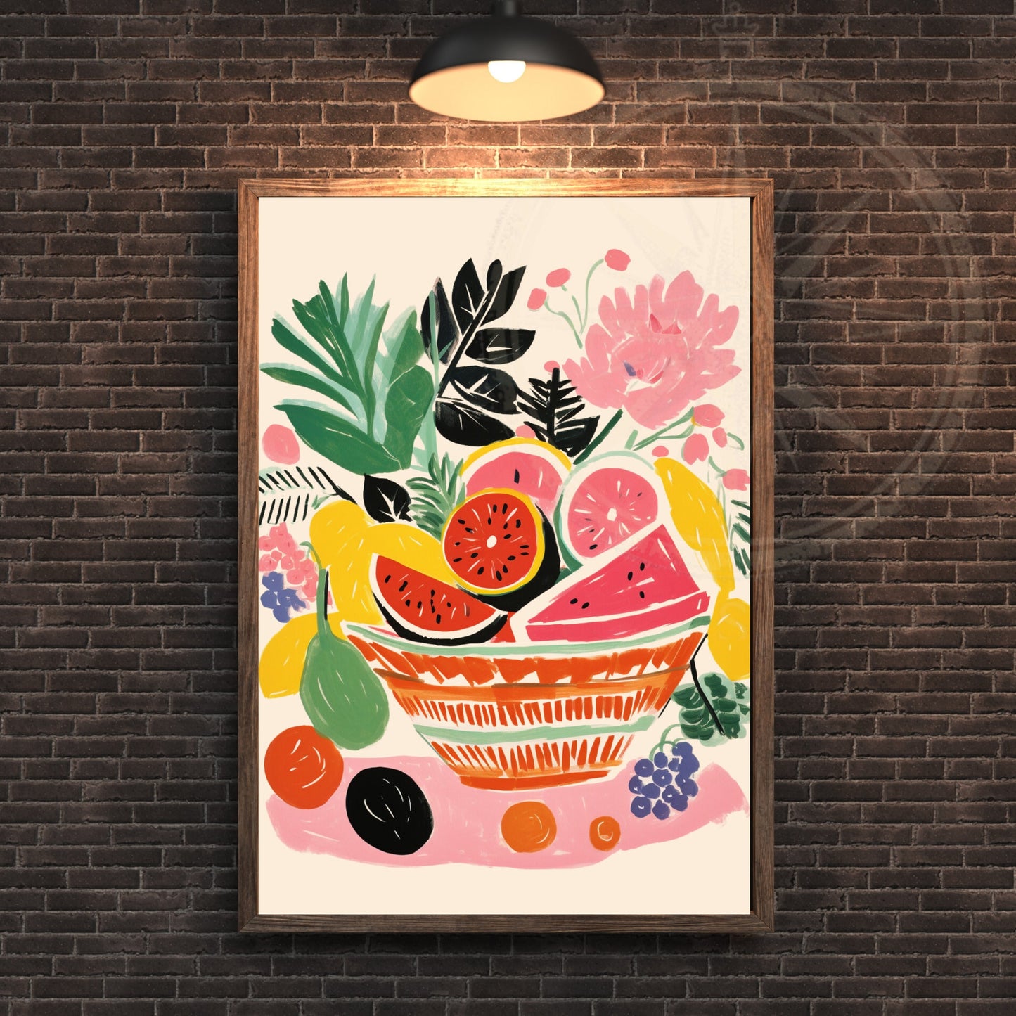 Impression Fruits | Affiche Abstraites | Fruits - Corbeil de fruits - Style Matisse