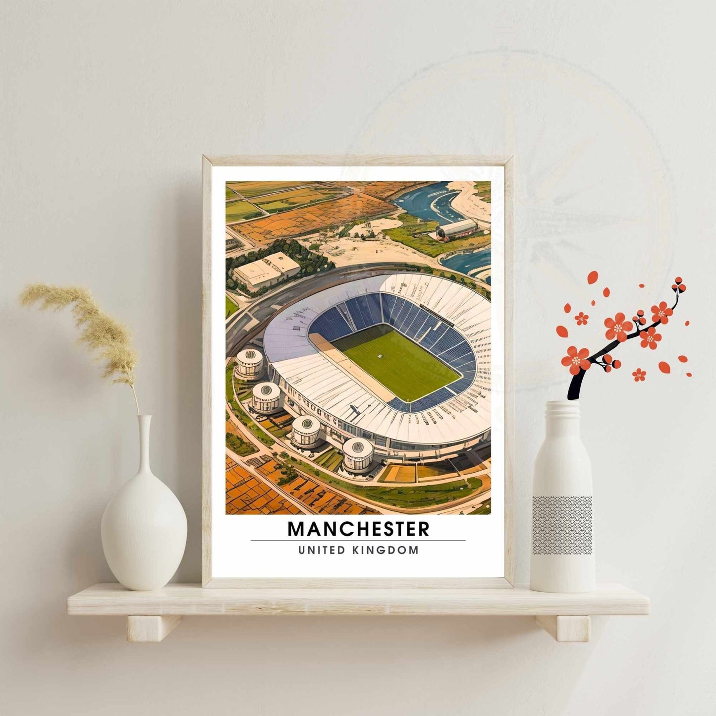 Affiche Manchester - Etihad Stadium | impression de voyage Manchester | affiche de voyage Manchester | Affiche Etihad Stadium