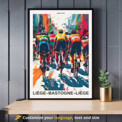 Impression Liège–Bastogne–Liège | Affiche cyclisme Liège–Bastogne–Liège