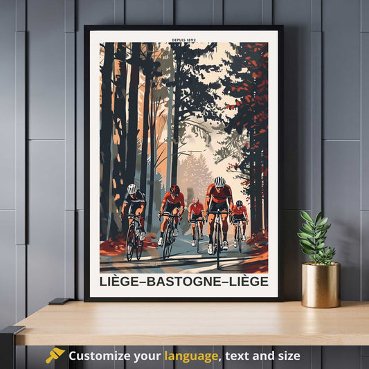 Impression Liège–Bastogne–Liège | Affiche cyclisme Liège–Bastogne–Liège - Dans les Ardennes