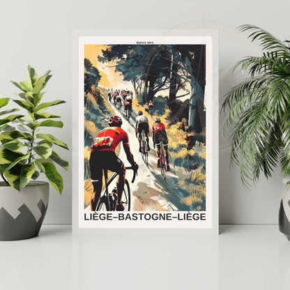 Impression Liège–Bastogne–Liège | Affiche cyclisme Liège–Bastogne–Liège - Dans les Ardennes