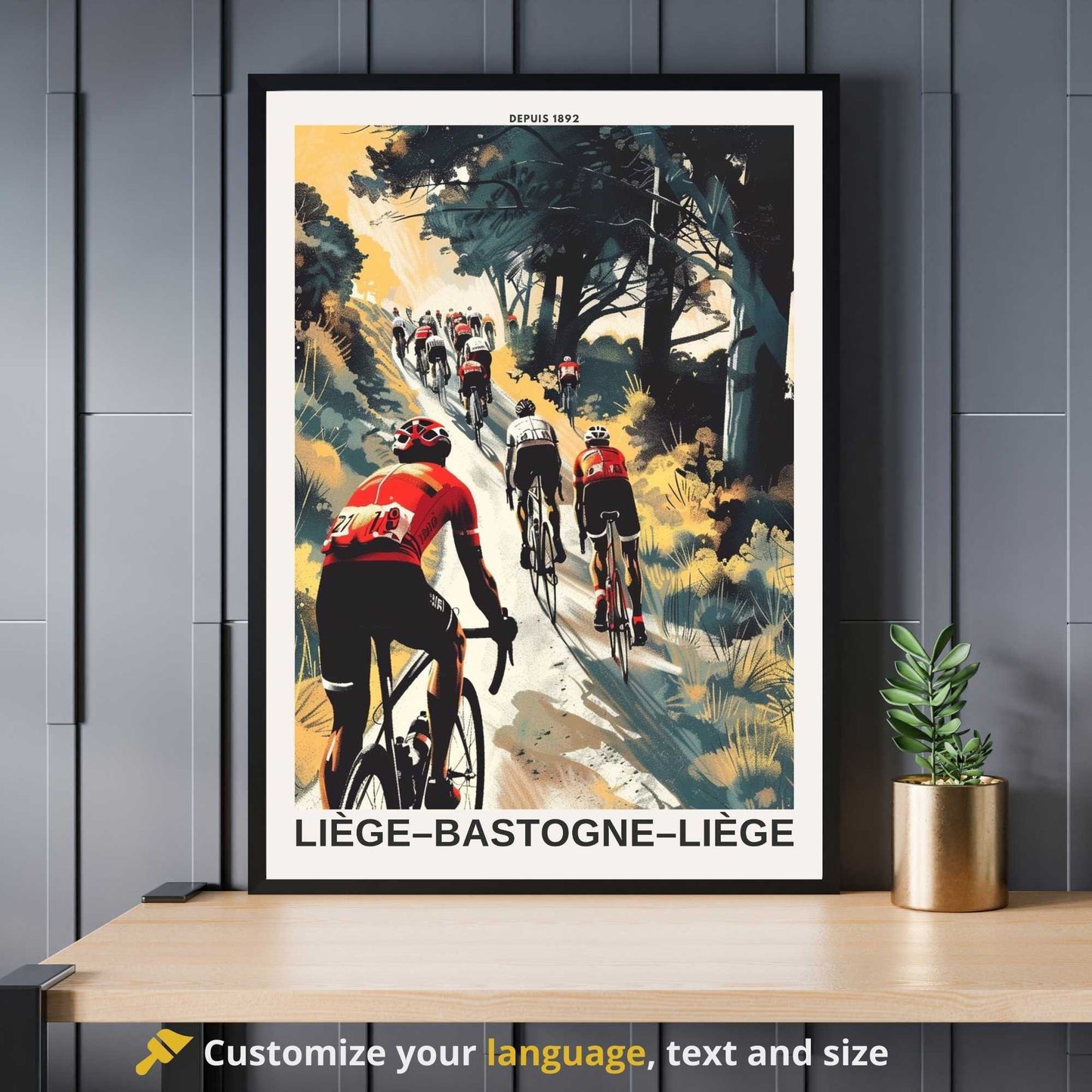 Impression Liège–Bastogne–Liège | Affiche cyclisme Liège–Bastogne–Liège - Dans les Ardennes