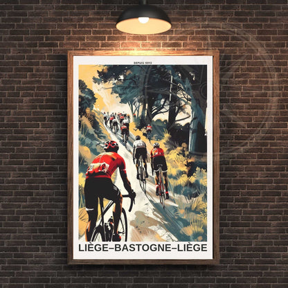 Impression Liège–Bastogne–Liège | Affiche cyclisme Liège–Bastogne–Liège - Dans les Ardennes