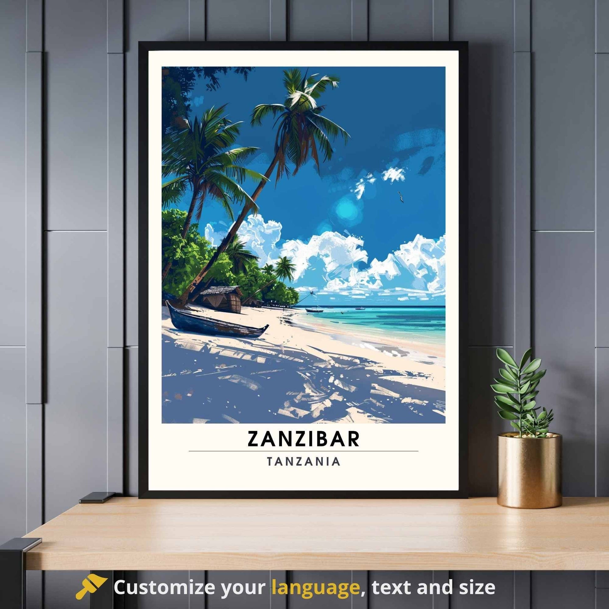 Affiche Zanzibar - impression de voyage Zanzibar, Tanzanie