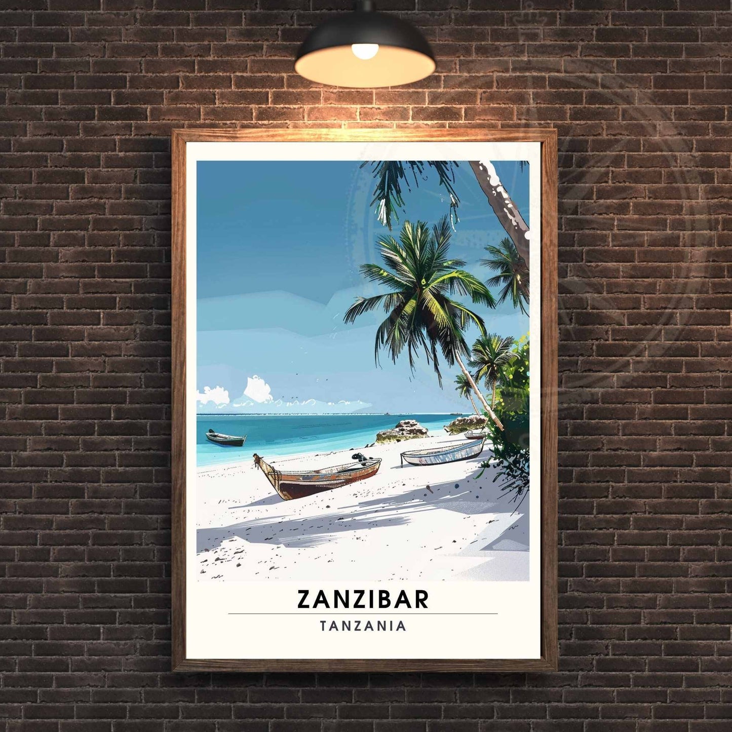 Affiche Zanzibar - impression de voyage Zanzibar, Tanzanie - Plage paradisiaque au sable blanc