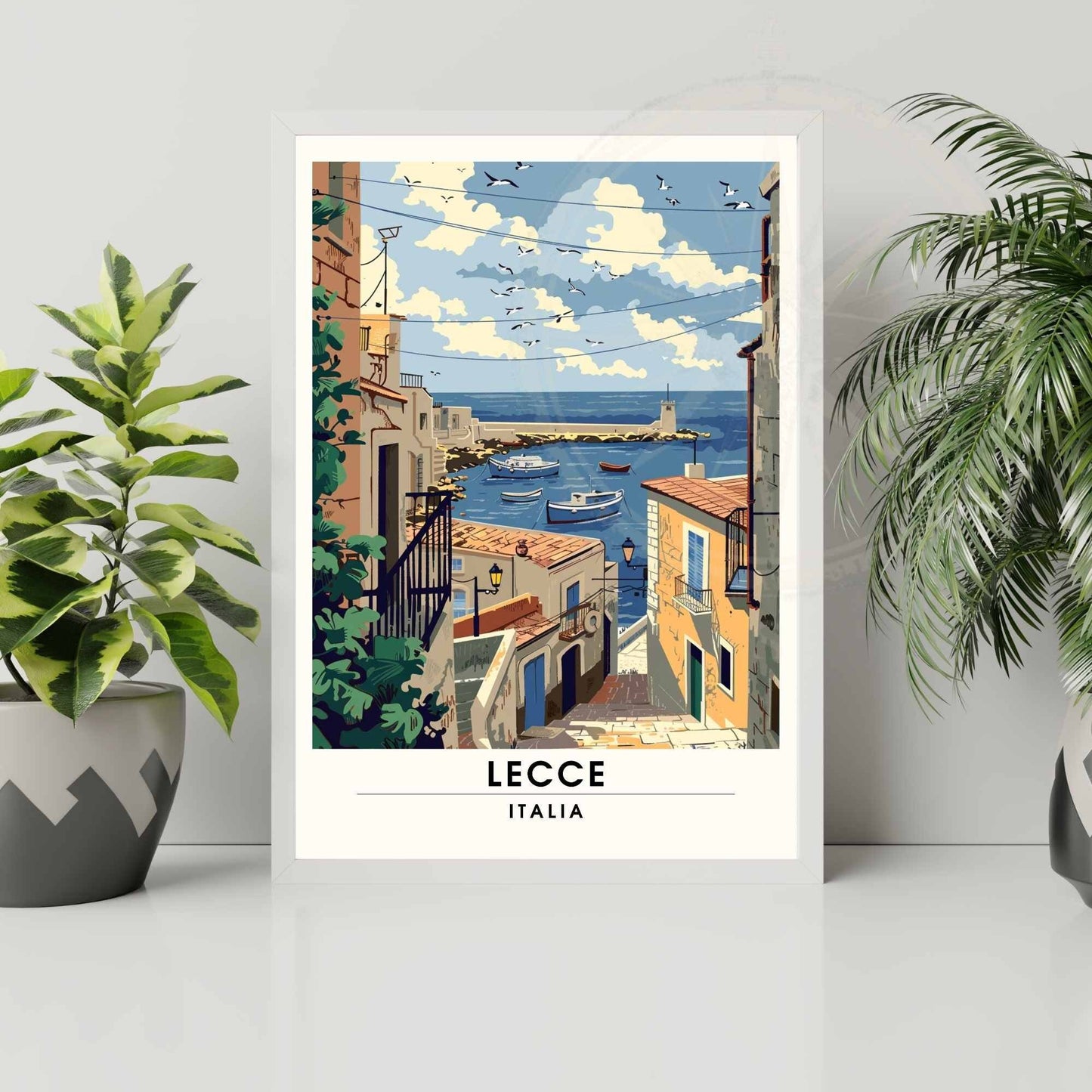 Affiche Lecce - impression de voyage Lecce, Italie - Lecce vue sur mer