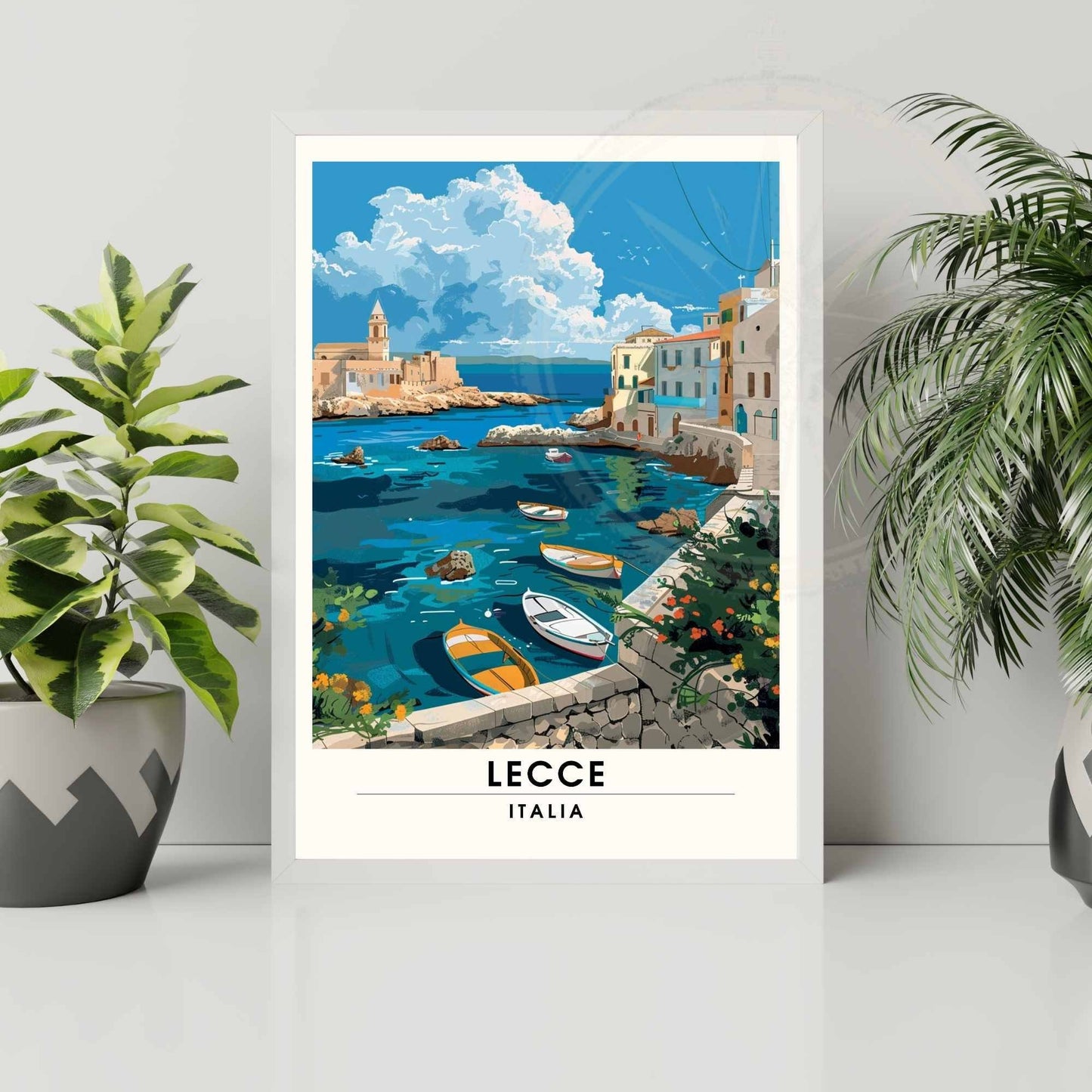 Impression Lecce - Affiche de voyage Lecce, Italie - Lecce vue sur mer