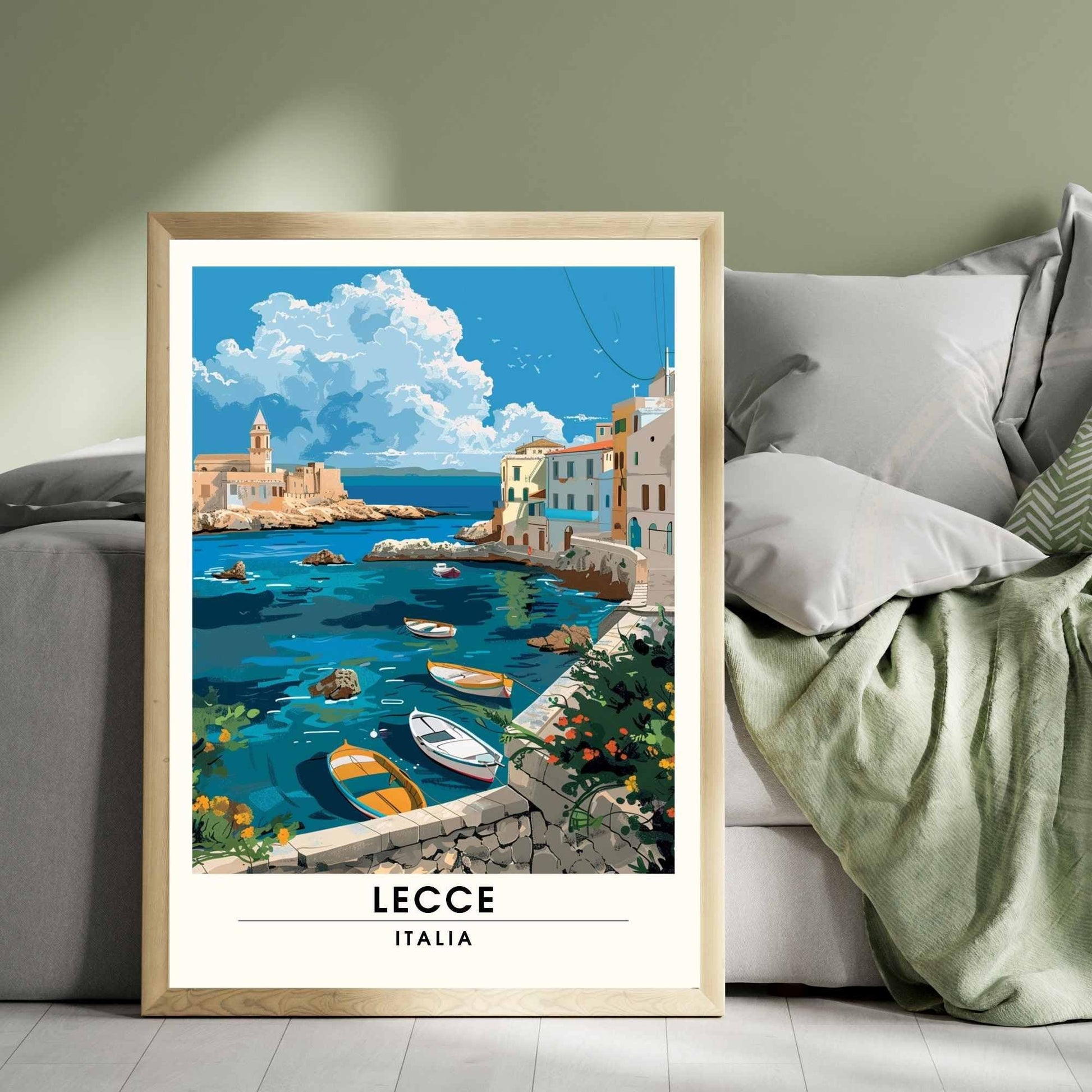 Impression Lecce - Affiche de voyage Lecce, Italie - Lecce vue sur mer